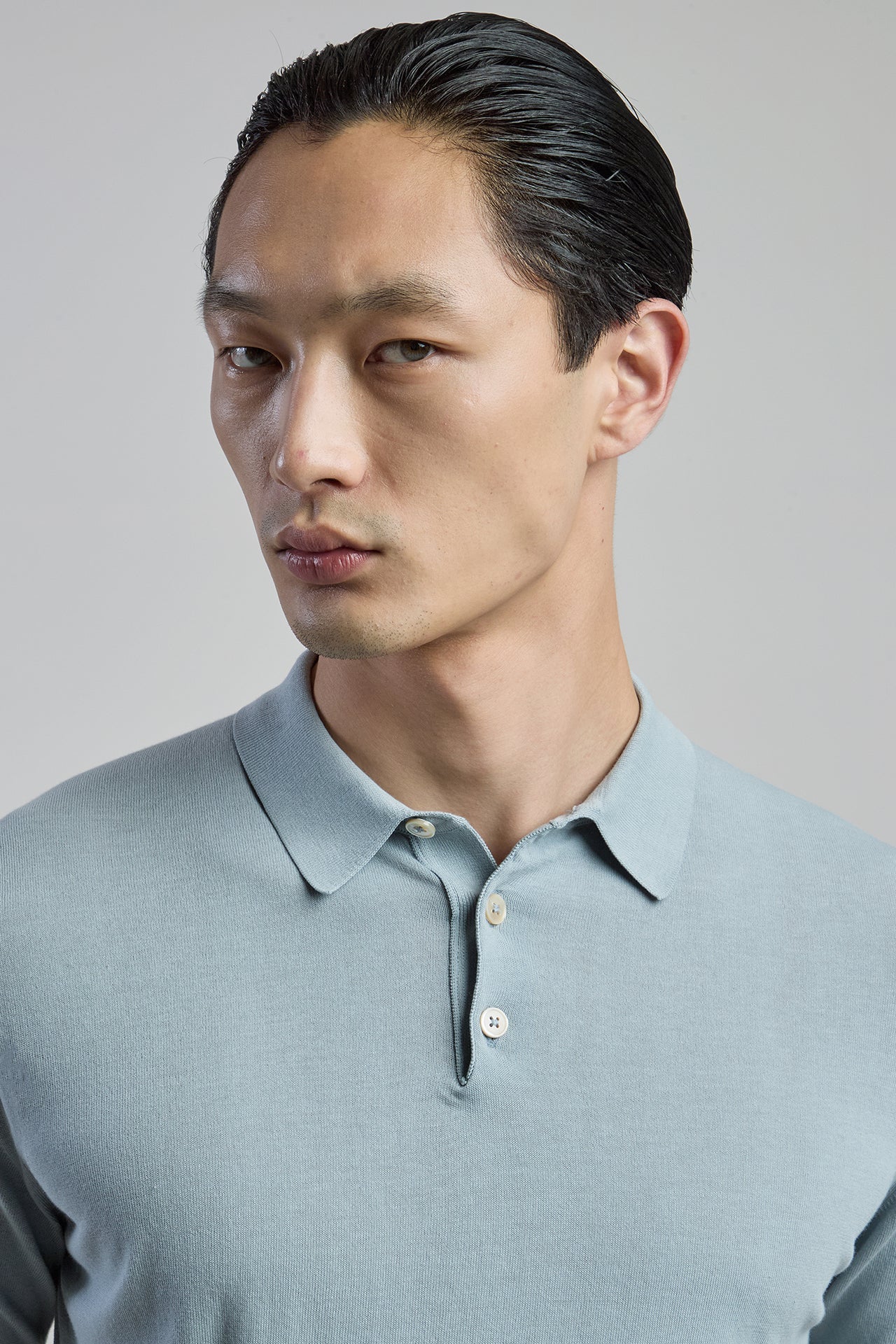 Men's Crepe Cotton Knitted Polo Shirt | Eleventy - Image 4