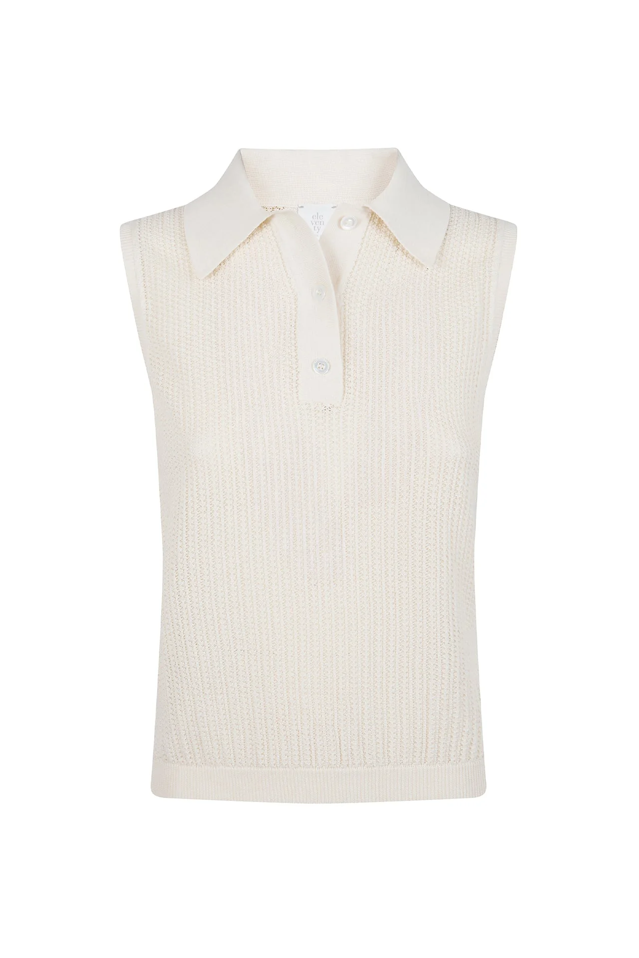 Women's Sleeveless Organic Cotton Knitted Polo | Eleventy