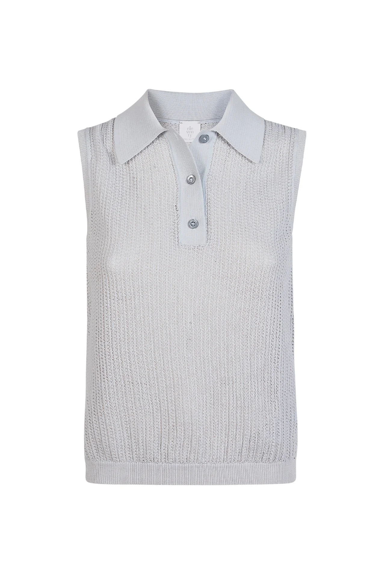 Women's Sleeveless Organic Cotton Knitted Polo | Eleventy - Image 5