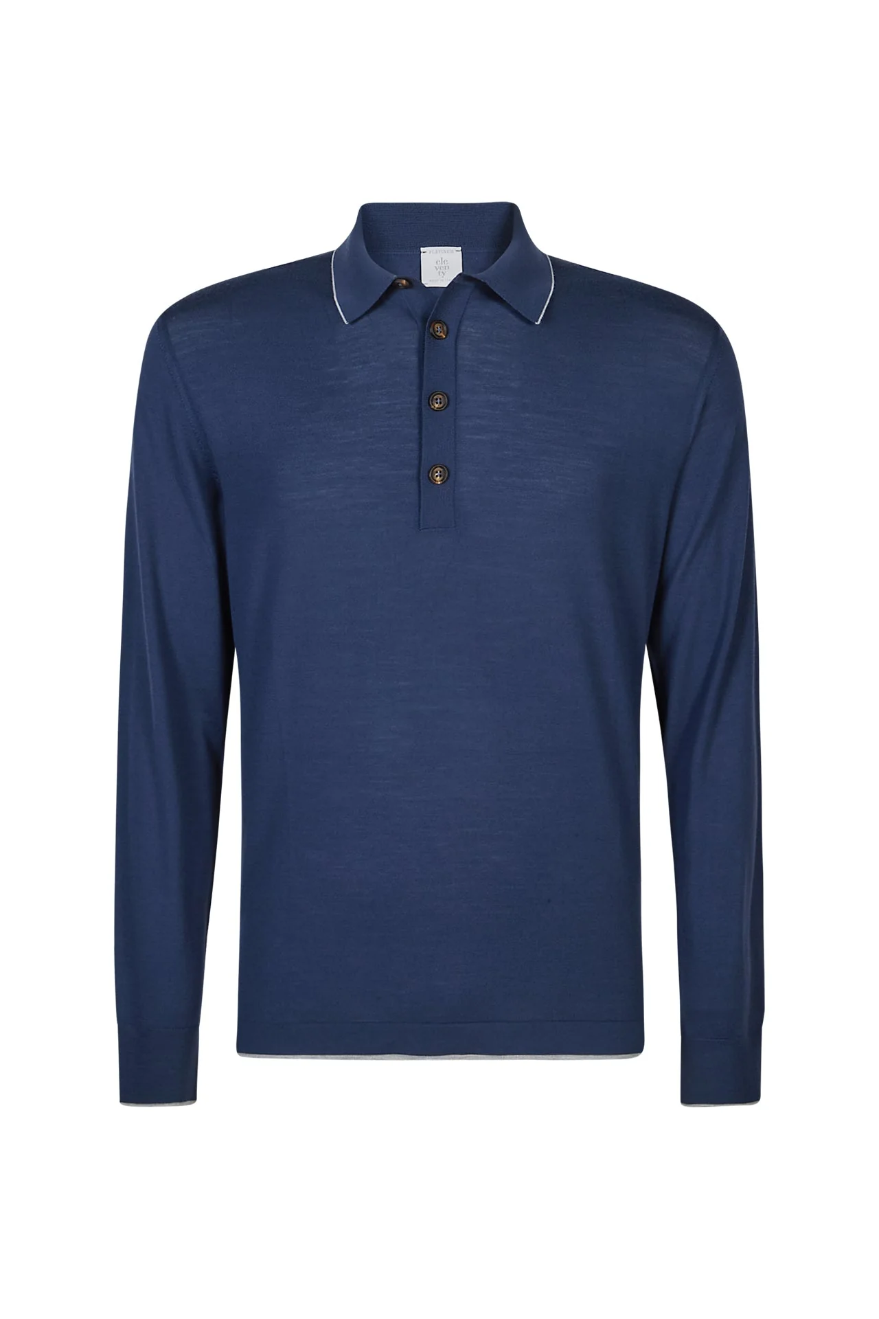 14 Micron Merino Wool Long-Sleeve Knitted Polo Shirt | Eleventy