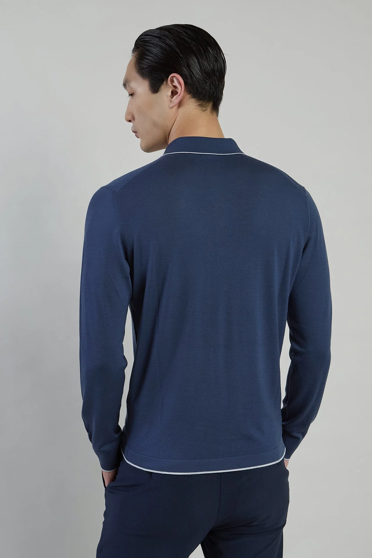 14 Micron Merino Wool Long-Sleeve Knitted Polo Shirt | Eleventy - Image 3