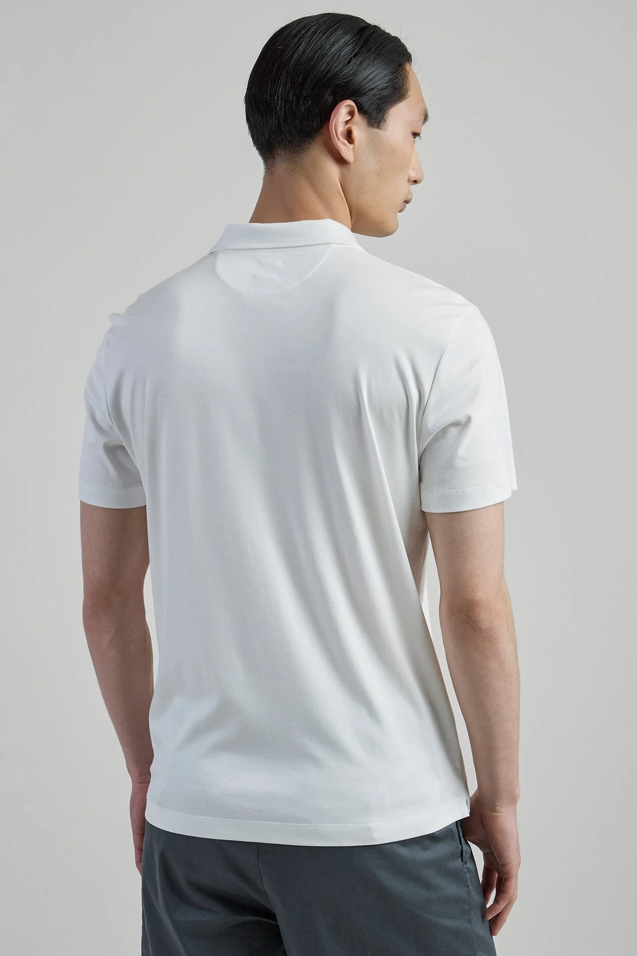 Men's Short-Sleeved Modal and Cotton Polo Shirt | Eleventy - Image 3