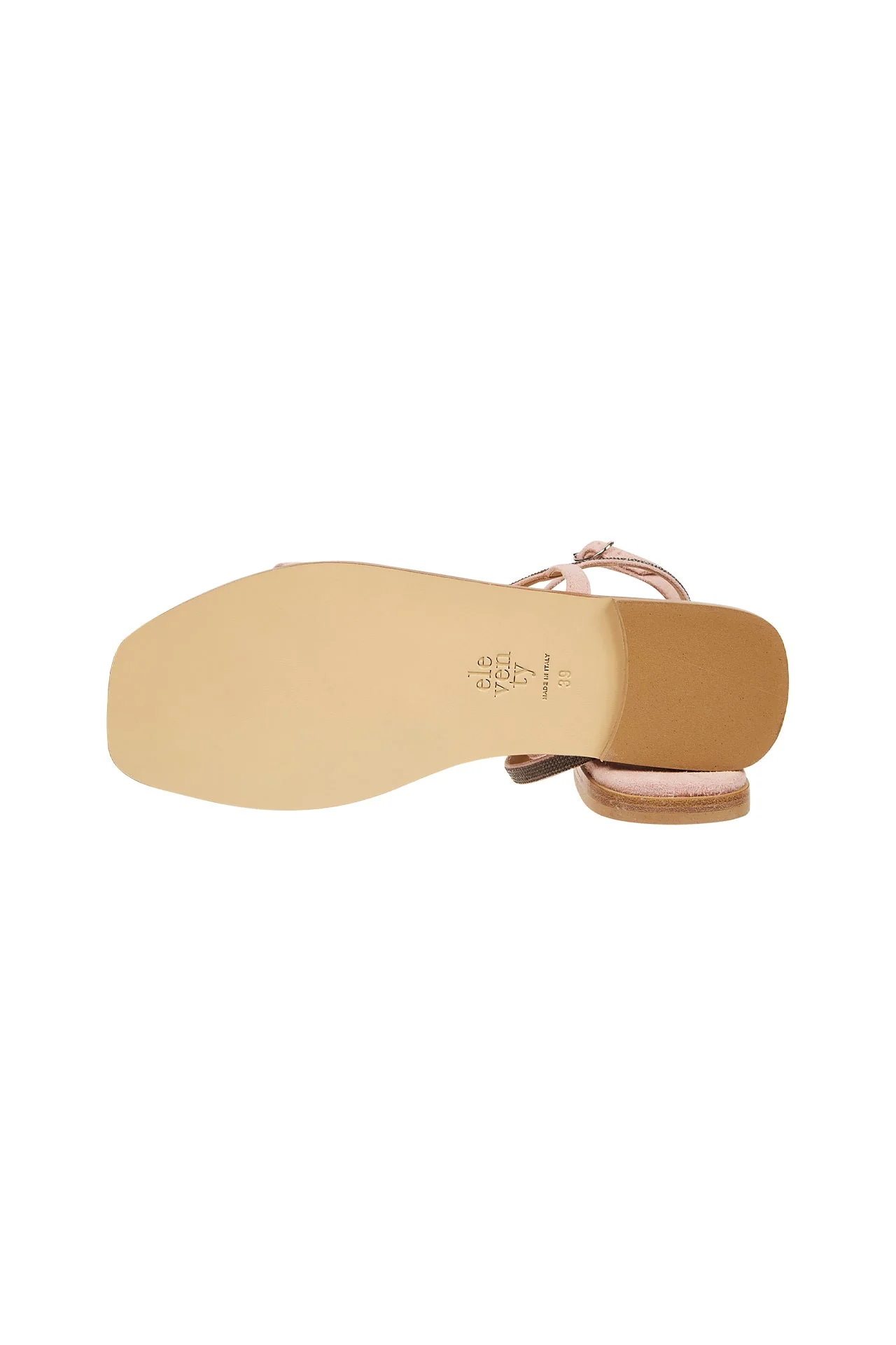 Women's Suede Flat Sandals with Rhinestone Straps | Eleventy - Image 3