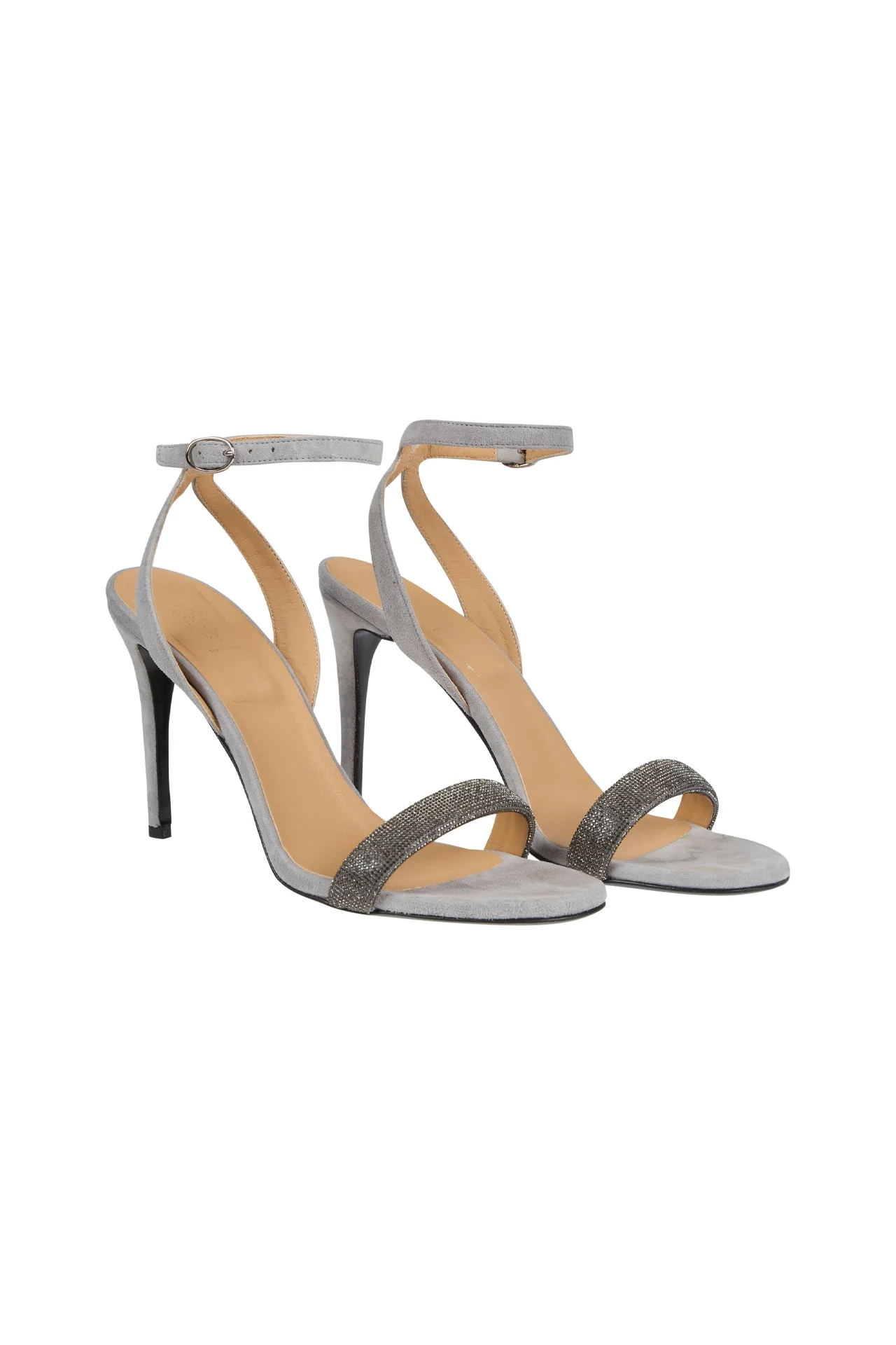 Suede Heeled Sandals with Rhinestone Band | Eleventy - Image 4