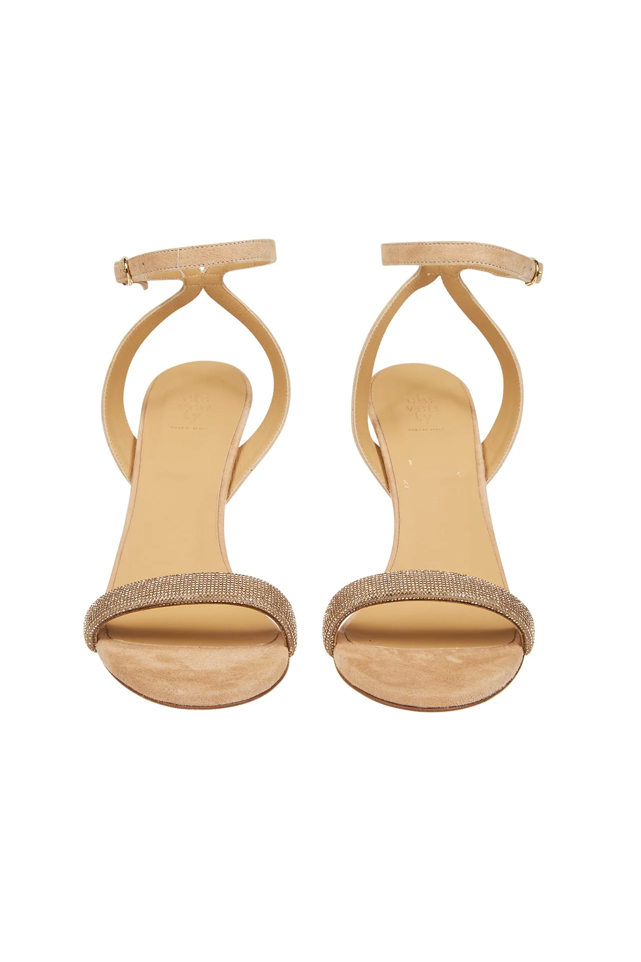 Suede Heeled Sandals with Rhinestone Band | Eleventy - Image 8