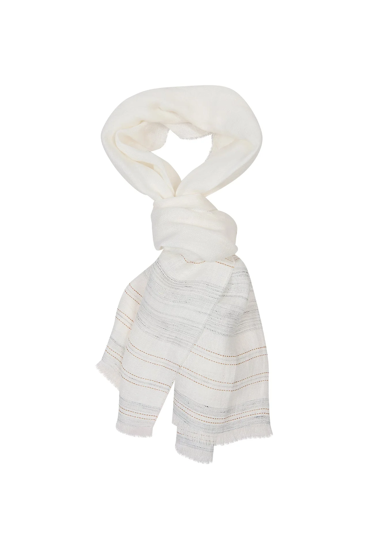 Men's 100% Linen Scarf with Hand-Knotted Fringes | Eleventy