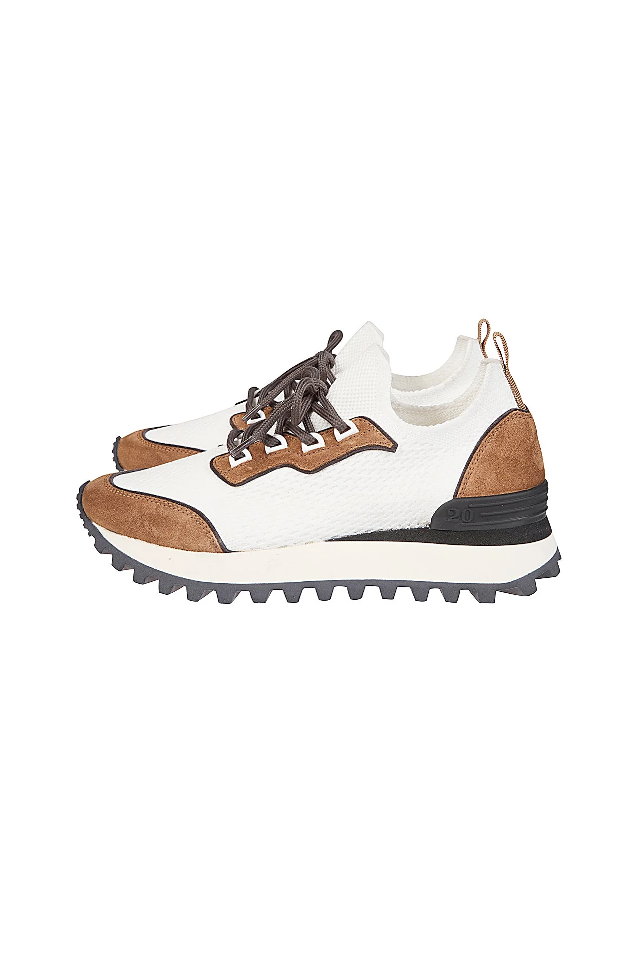 KNITTED AND LEATHER SNEAKERS - Image 3