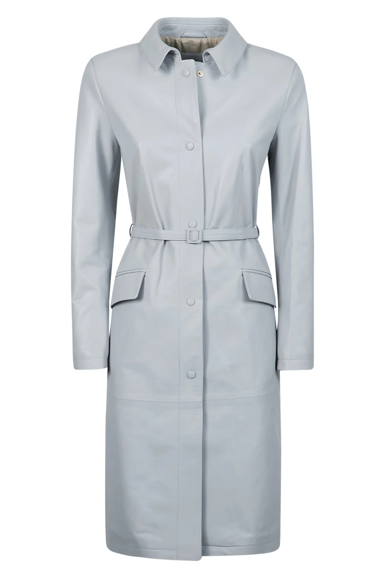 Women's Plongé Nappa Leather Duster Coat with Belt | Eleventy