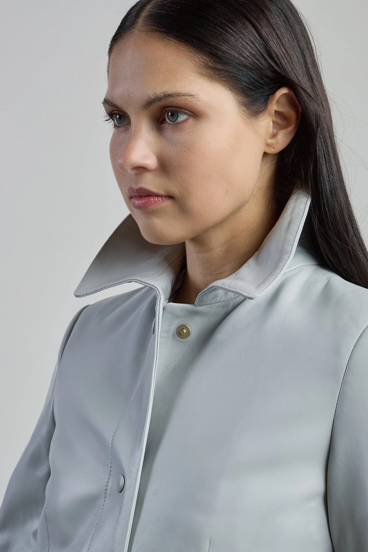Women's Plongé Nappa Leather Duster Coat with Belt | Eleventy - Image 4