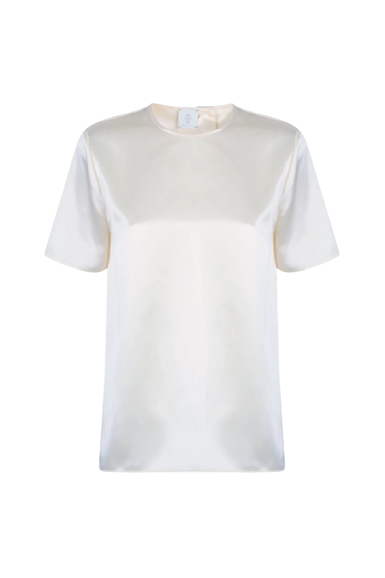Women's Short Sleeve Crew Neck Double Silk T-Shirt | Eleventy - Image 5