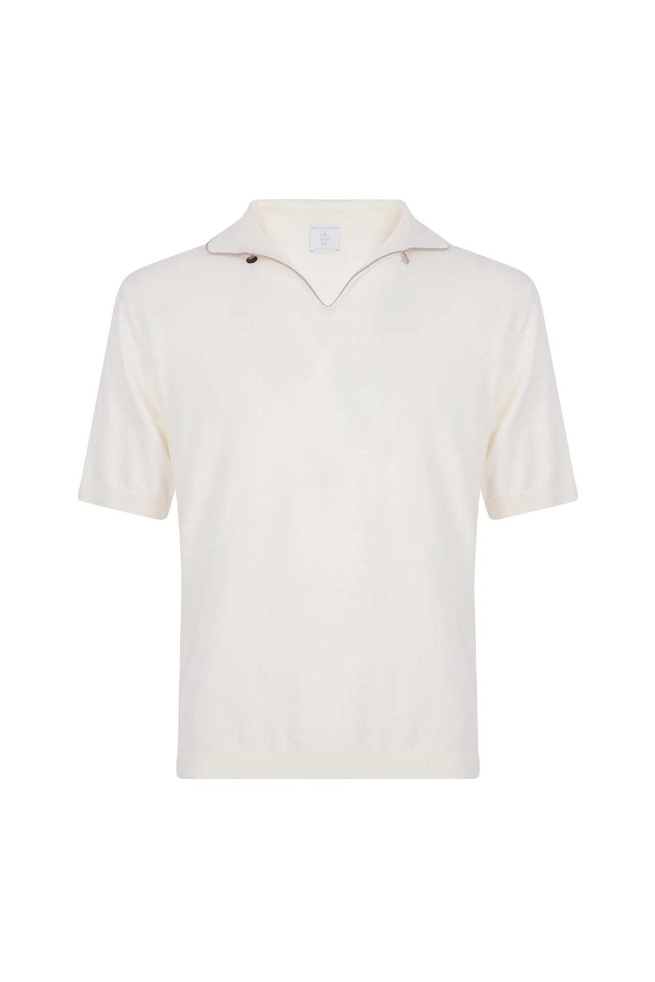 Men's Giza Cotton Knitted T-Shirt with Sailor Collar | Eleventy