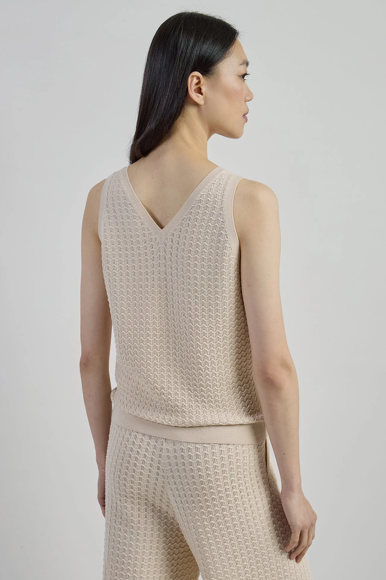 Women's 14 Micron Merino Wool Knit Top with Micro-Stitch | Eleventy - Image 3
