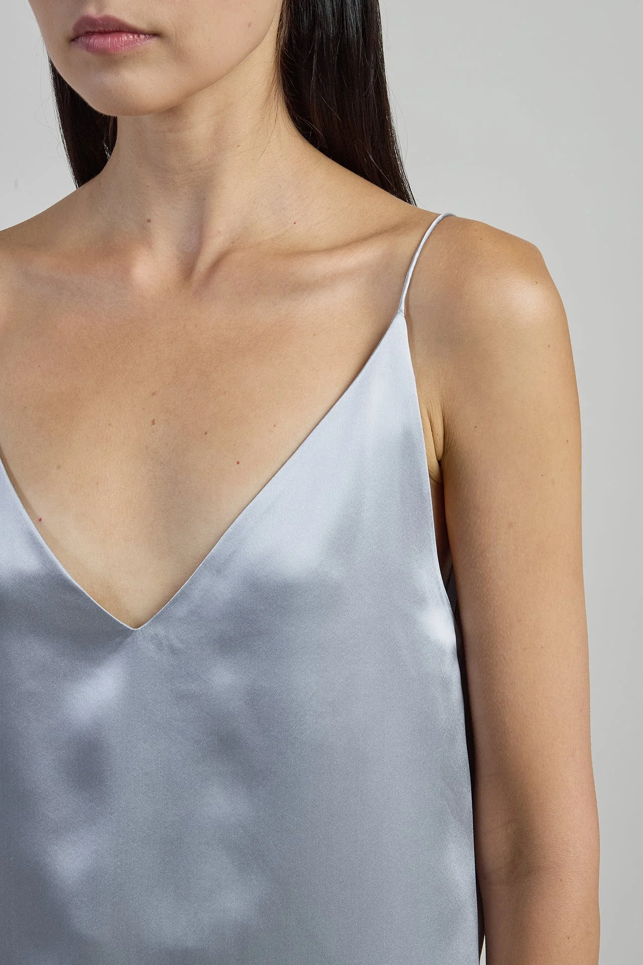 Premium Women's V-Neck Double Silk Satin Camisole | Eleventy - Image 9