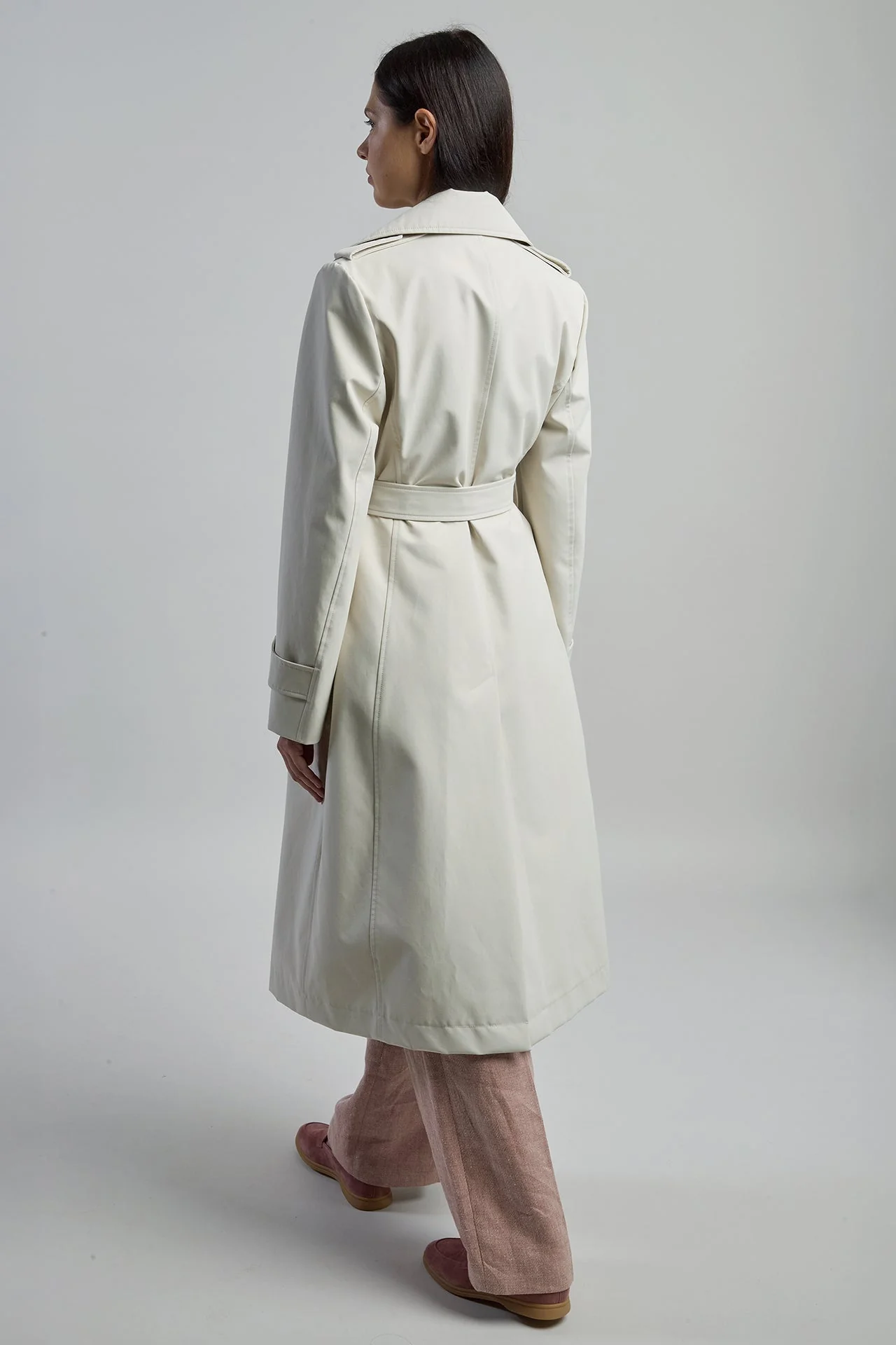 Women's Water-Resistant Long Cotton Trench Coat | Eleventy - Image 3