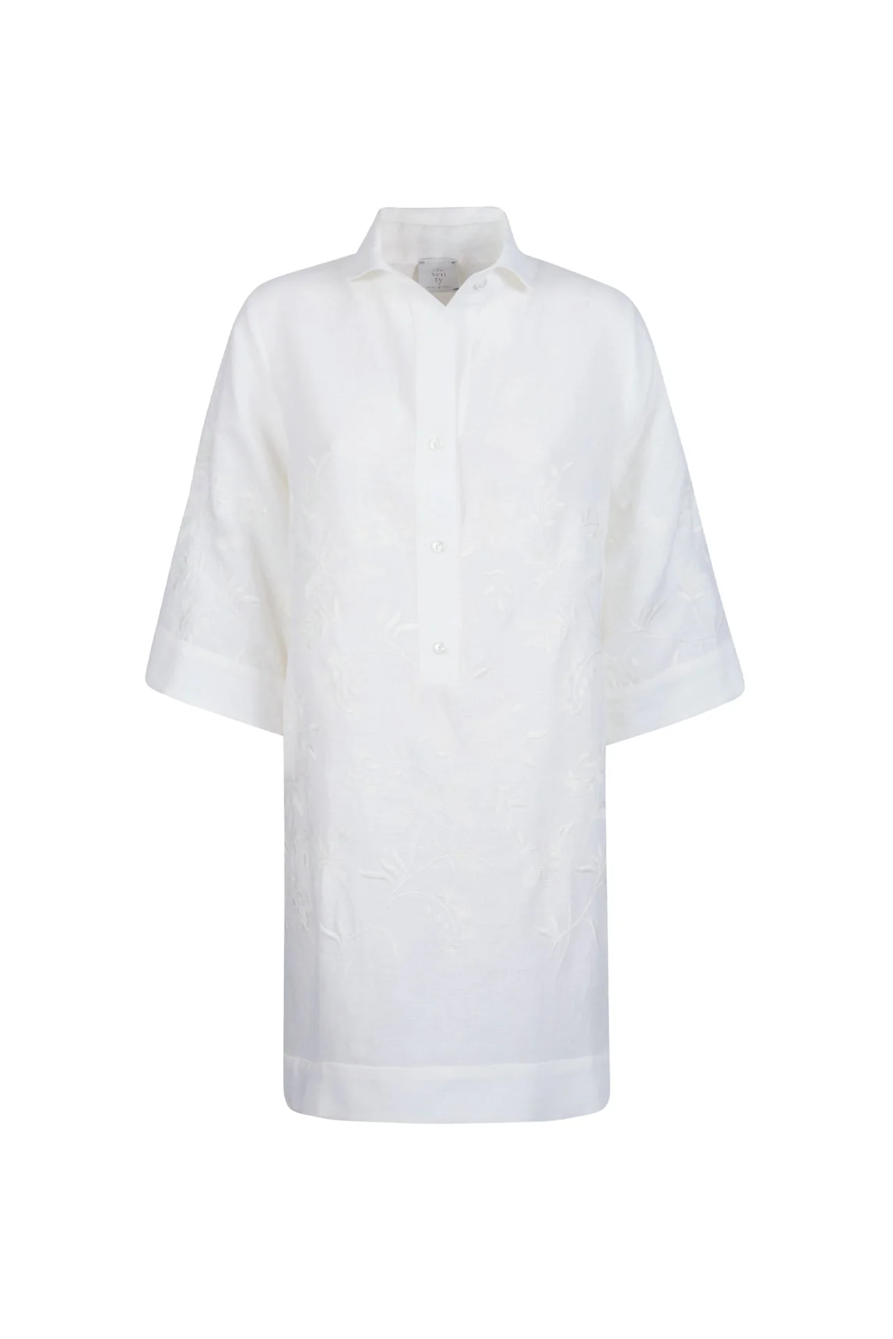 Floral Embroidered Linen Day Dress for Women | Eleventy