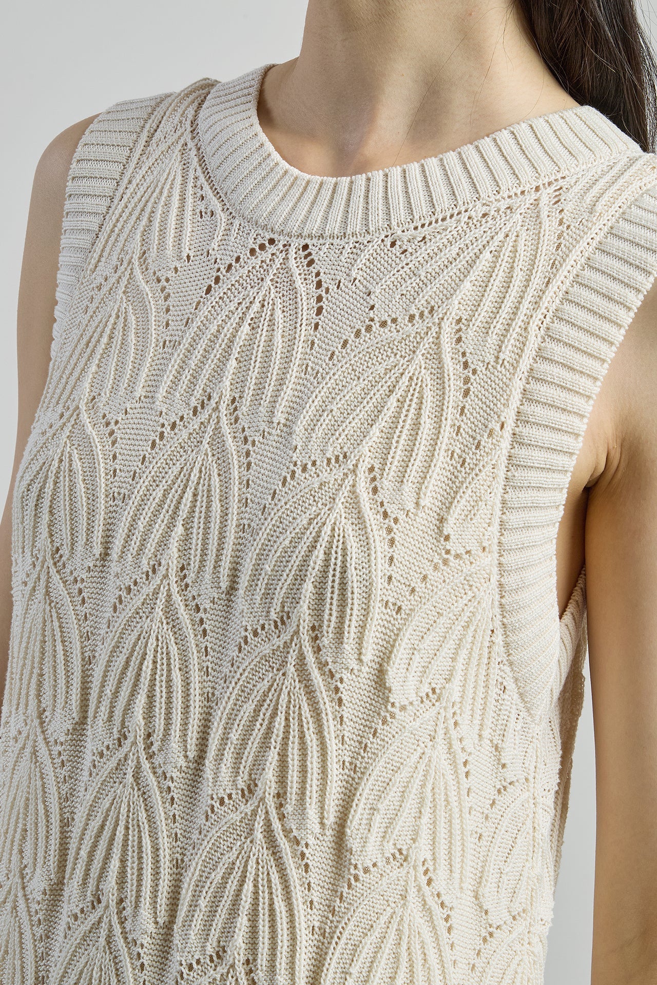 Women's Sleeveless Cotton Cordonnet Knit Dress | Eleventy - Image 4