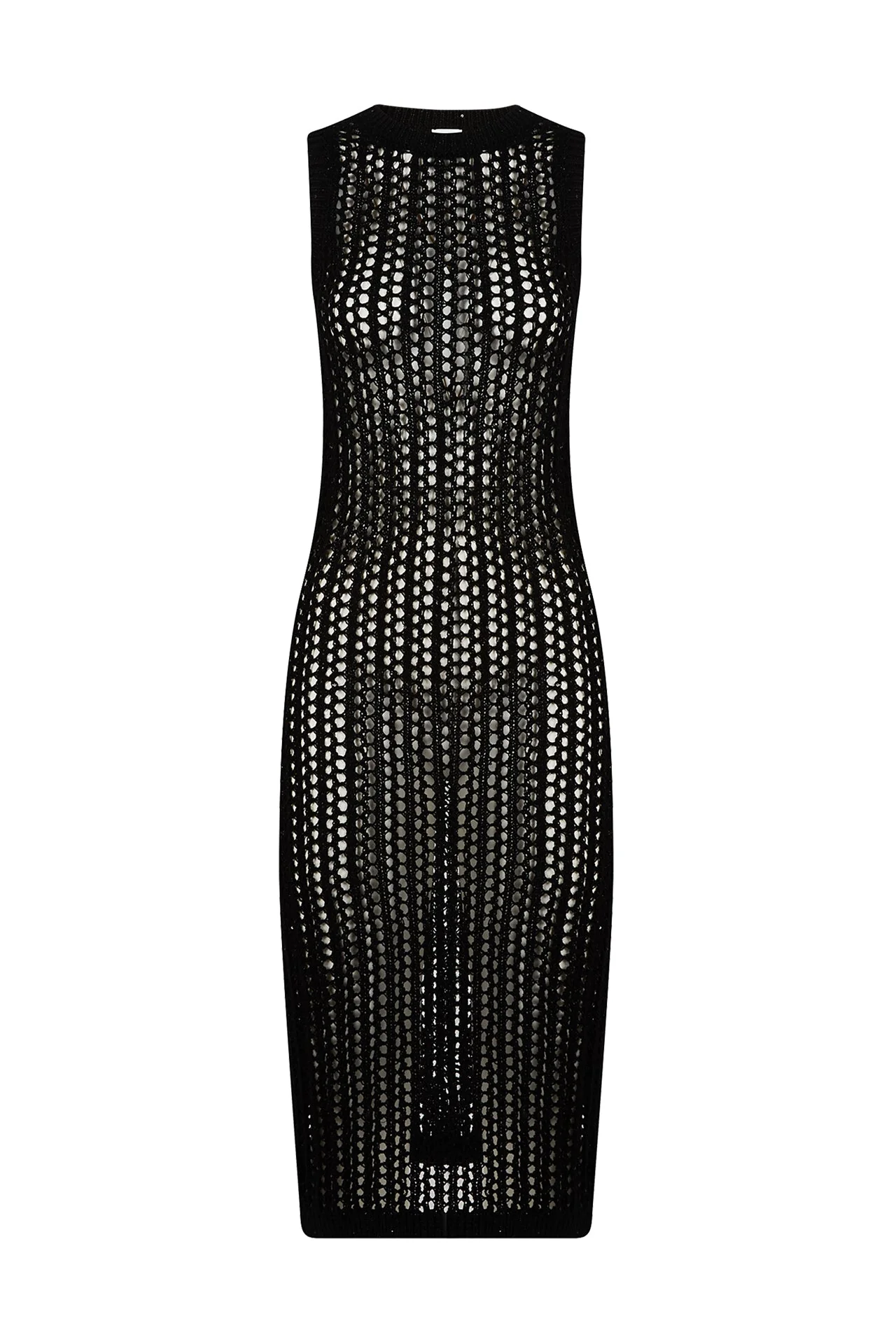 Sleeveless Cotton Linen Knit Dress with Sequins | Eleventy