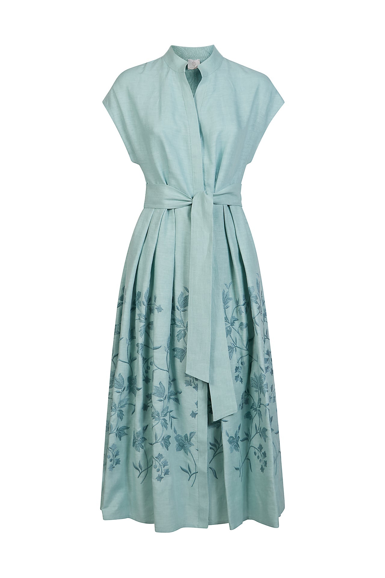 Women's Embroidered Linen Shirt Dress | Eleventy - Image 8