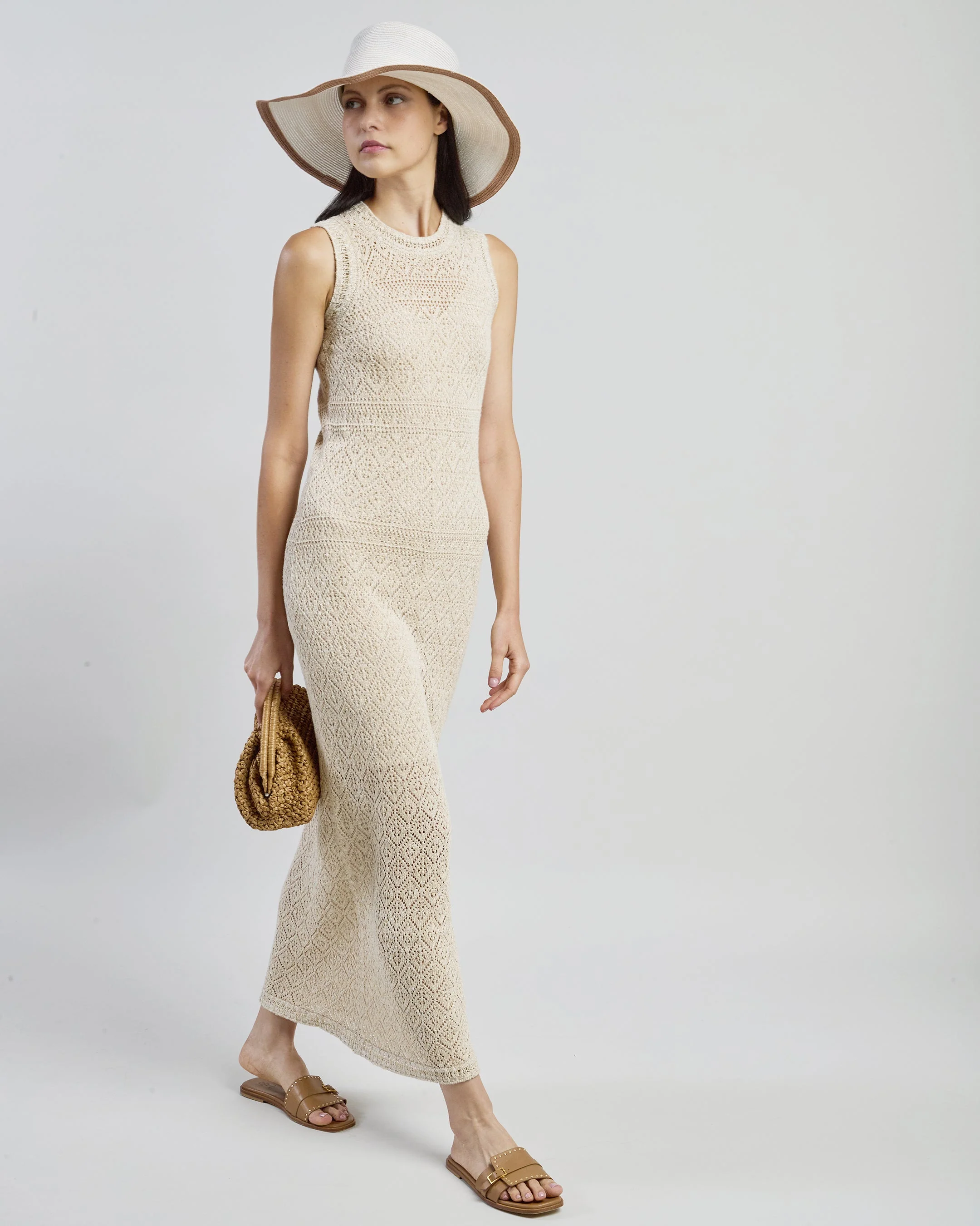 Women's Linen Cotton and Silk Sleeveless Knit Dress | Eleventy - Image 5