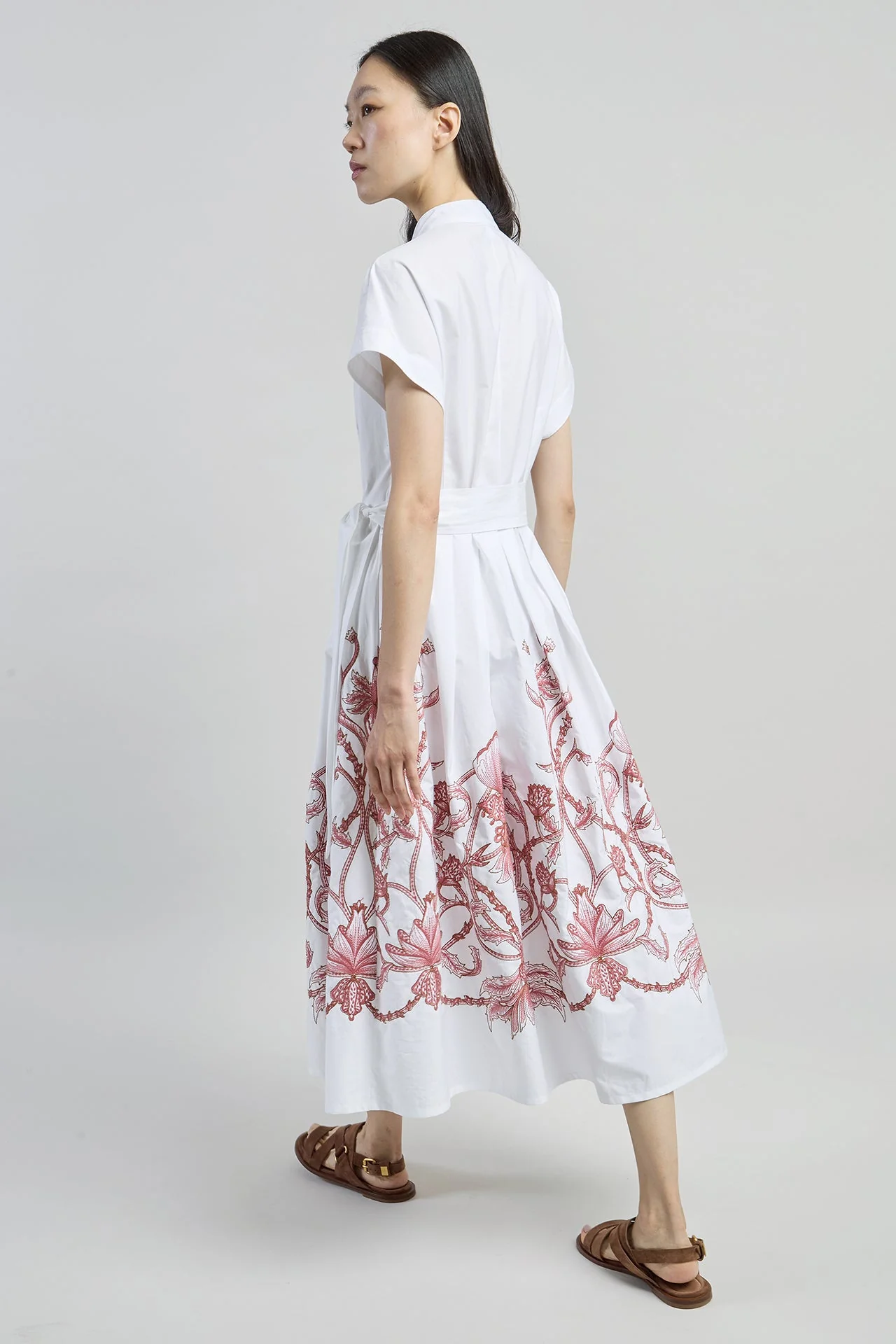 Women's Embroidered Cotton Poplin Shirt Dress | Eleventy - Image 3