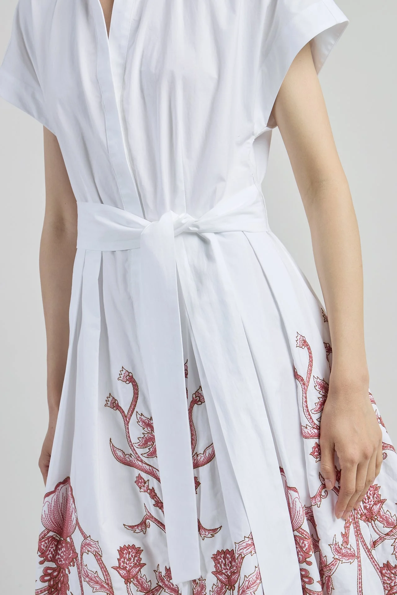 Women's Embroidered Cotton Poplin Shirt Dress | Eleventy - Image 5