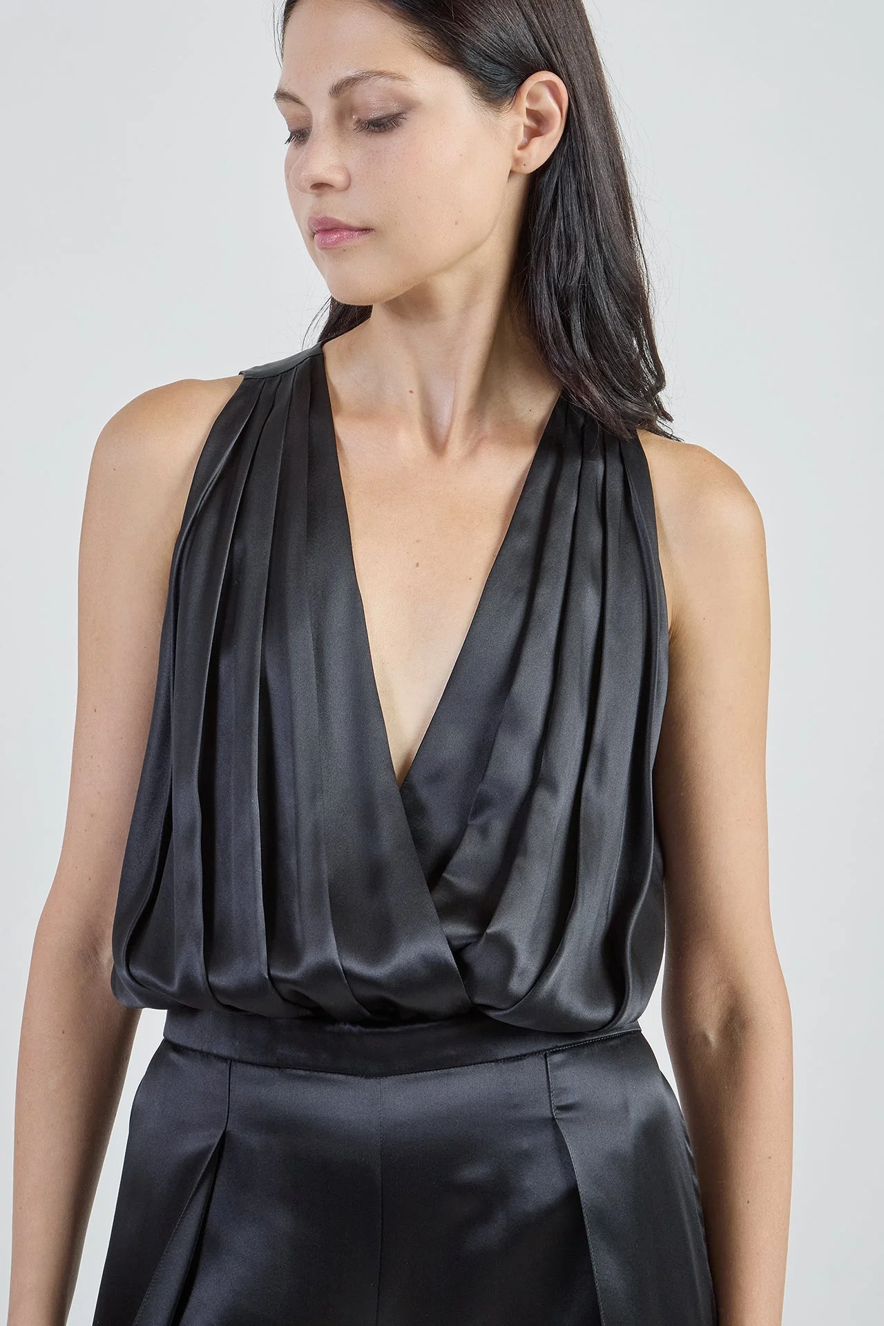 Women's Double Silk Satin Jumpsuit - Comasca Silk | Eleventy - Image 4