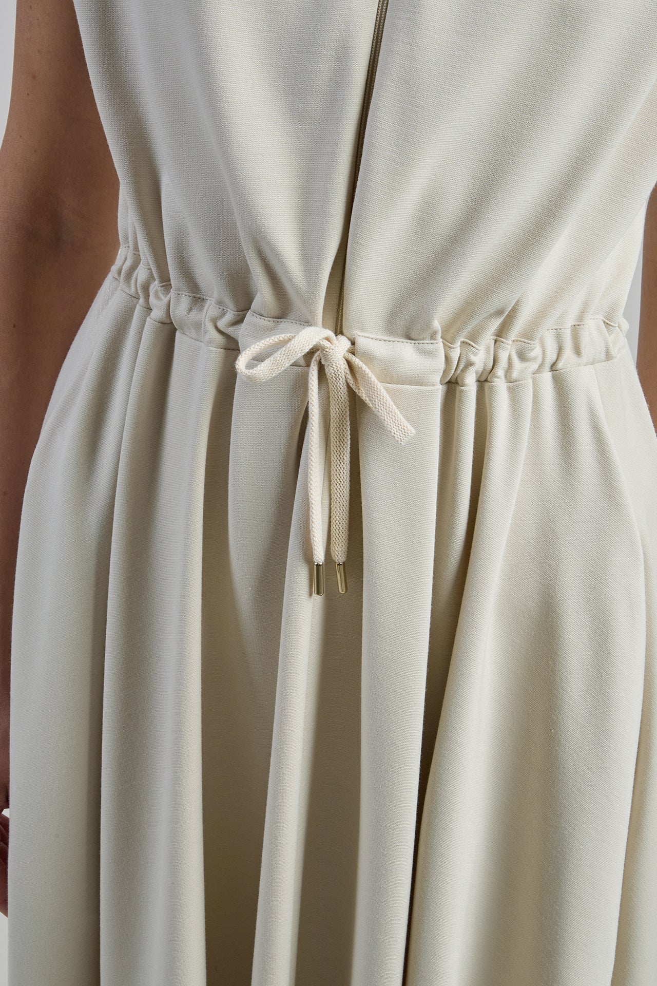 Sleeveless Stretch Viscose Jersey Dress with Drawstring | Eleventy - Image 4